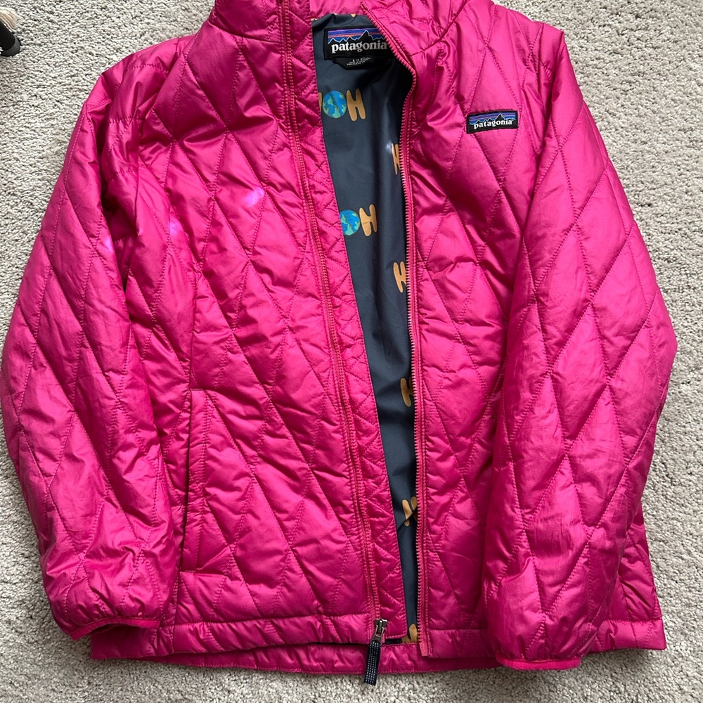 Patagonia Kids Fuchsia Quilted Puffer Jacket